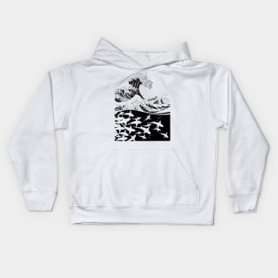 Wave of sharks Kids Hoodie